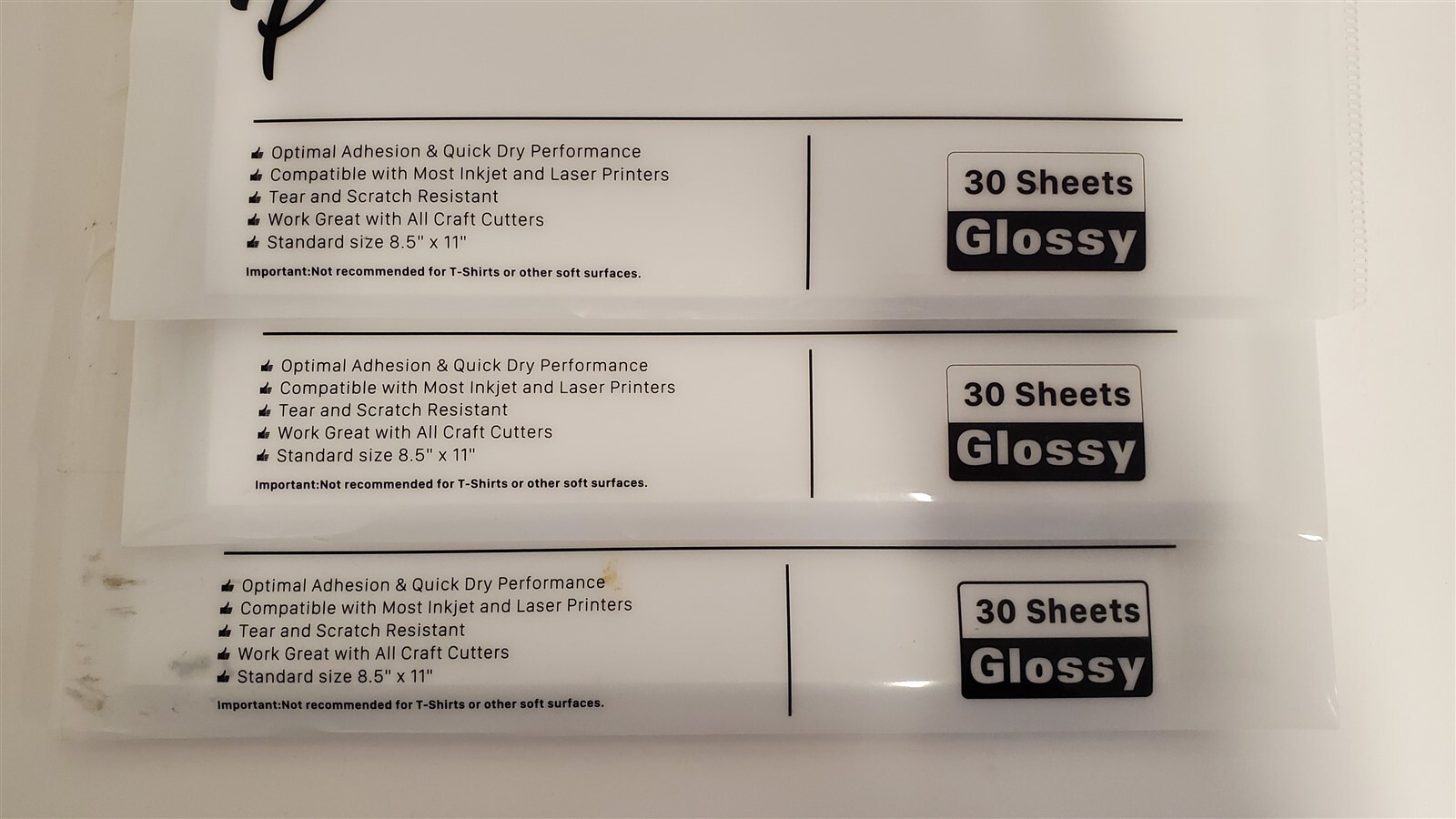Printable Vinyl Sticker Paper Inkjet Laser Glossy White 8.5″ x 11″ *86 Sheets*