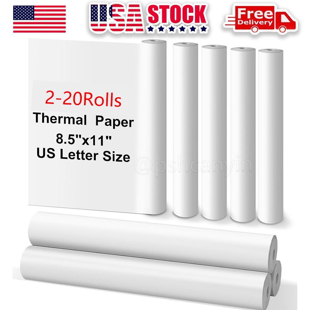 2-20 Rolls Thermal Paper 8.5″x11″ US Letter Wholesale Compatible with M08F M832