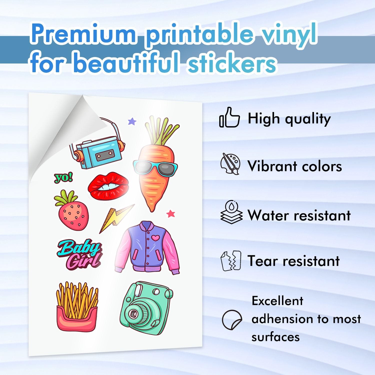 White Glossy High Quality Waterproof Printable Vinyl Sticker Paper…