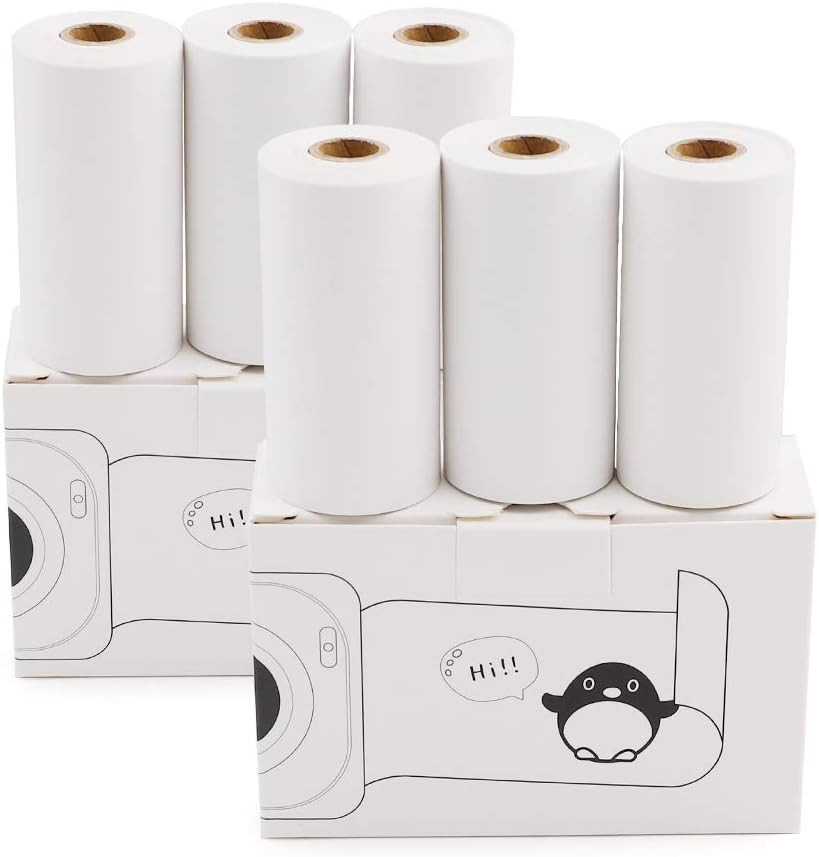 6 Roll Mini Sticker Printer Photo Paper, 57 X 30Mm Thermal Printer Paper White S