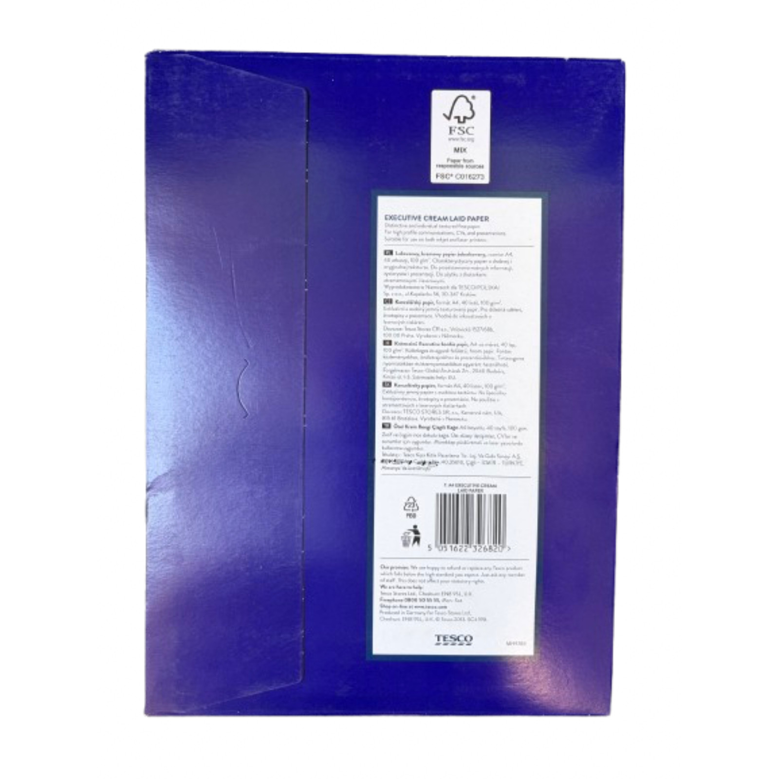 Tesco Executive Cream Laid Paper A4 x 40 Sheets – 100GSM