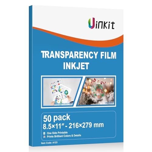 Inkjet Transparency Film 50 Sheets 8.5×11 OHP Overhead Projector Film for DIY
