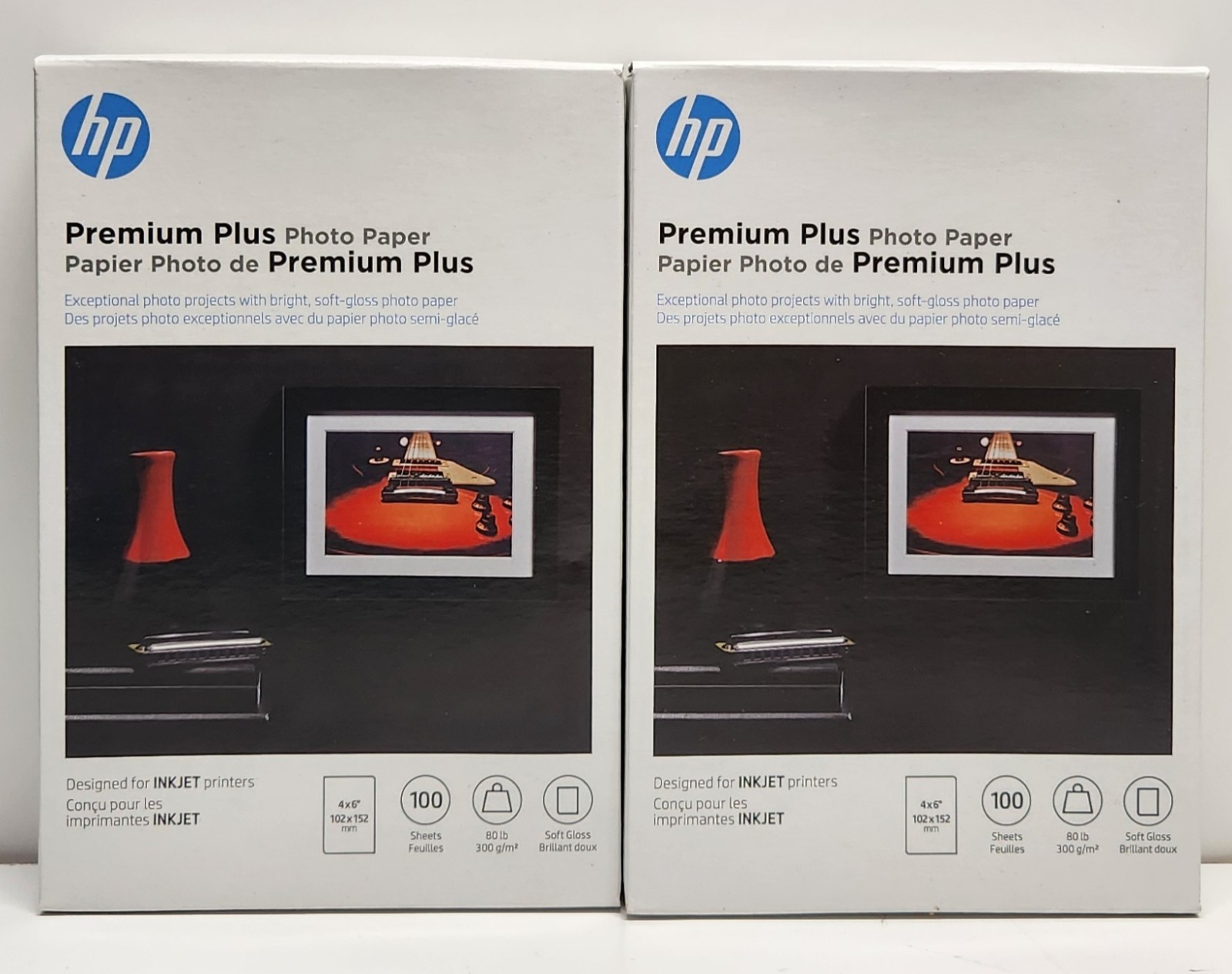 HP Premium Plus Soft Gloss Inkjet Photo Paper 4×6″ 100 Sheets CR666A Qty 2
