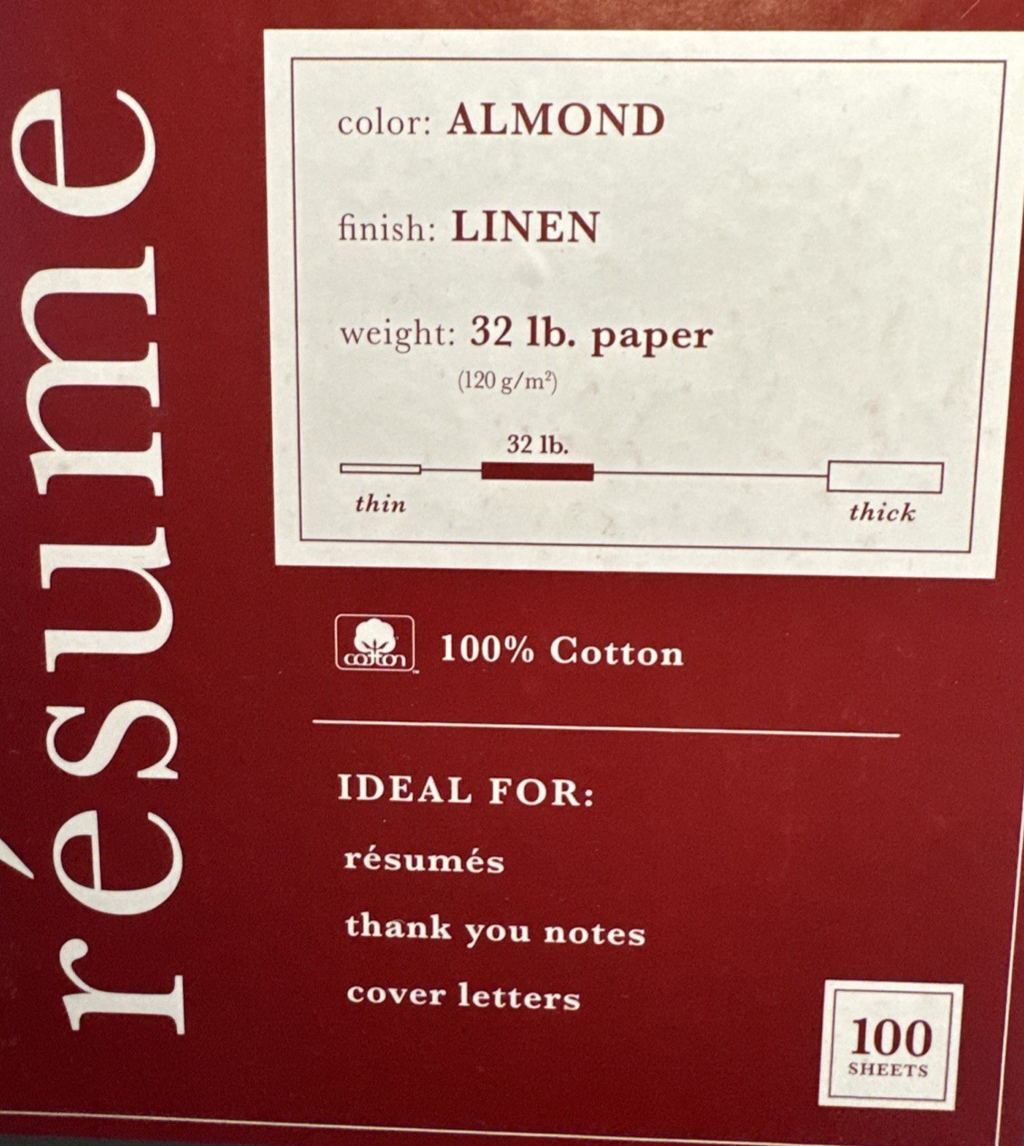 Southworth Parchment Paper 32 lb Almond 100 Bright 8.5 x 11 400 sheets