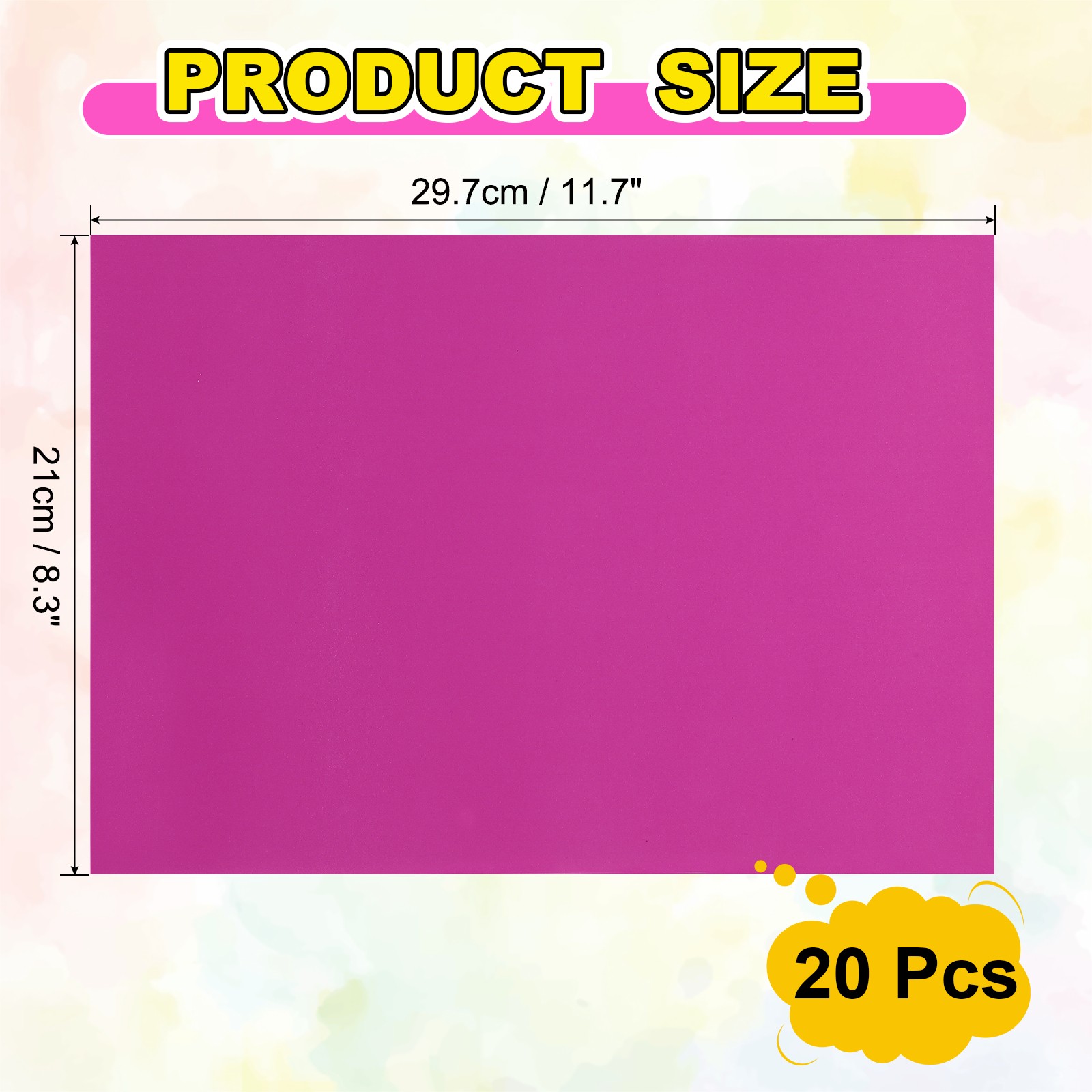 20Pcs Full Sheet Label Sticker Paper, A4 Shipping Labels, Dark Pink