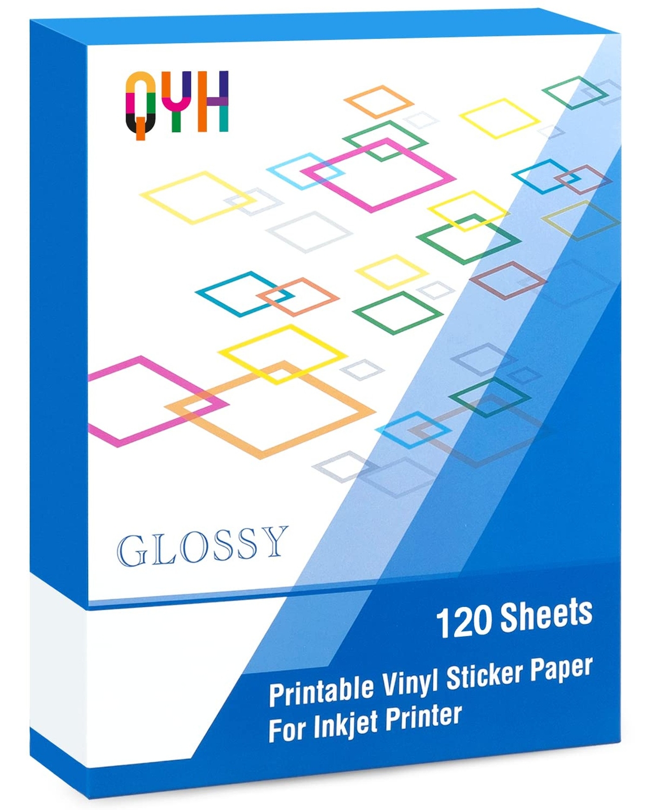 QYH Printable Vinyl Sticker Paper for Inkjet Printer Glossy 120 Sheets Adhsei…