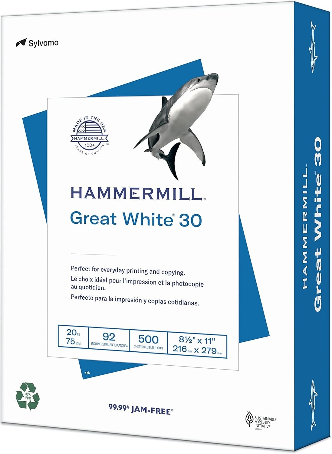 Eco-Friendly Great White Printer Paper | 500 Sheets, 92 Brightness, 30% Recycled