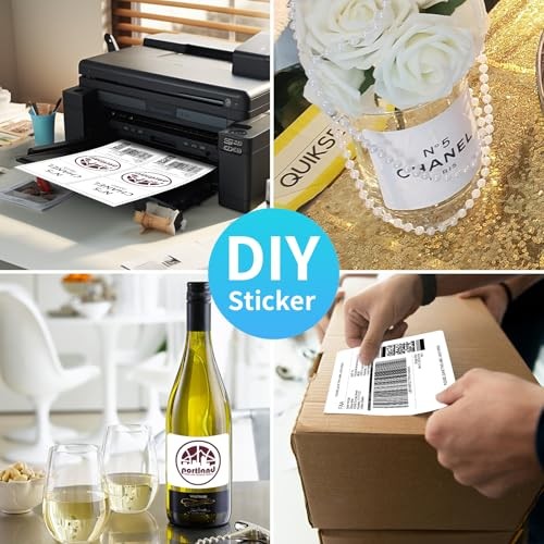 Printable Sticker Paper, 3-1/3″ x 4″ Shipping Address 500 Sheets / 3000 Labels