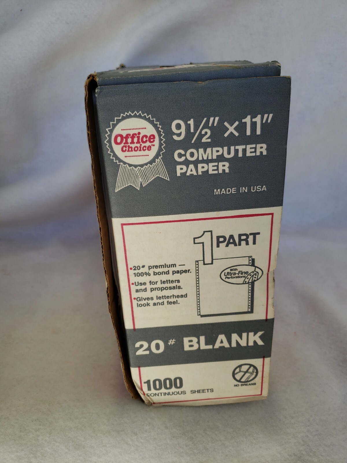 OFFICE CHOICE #20 Blank 1000 Continuous Sheets 9.5″x11″ Computer Paper #368704