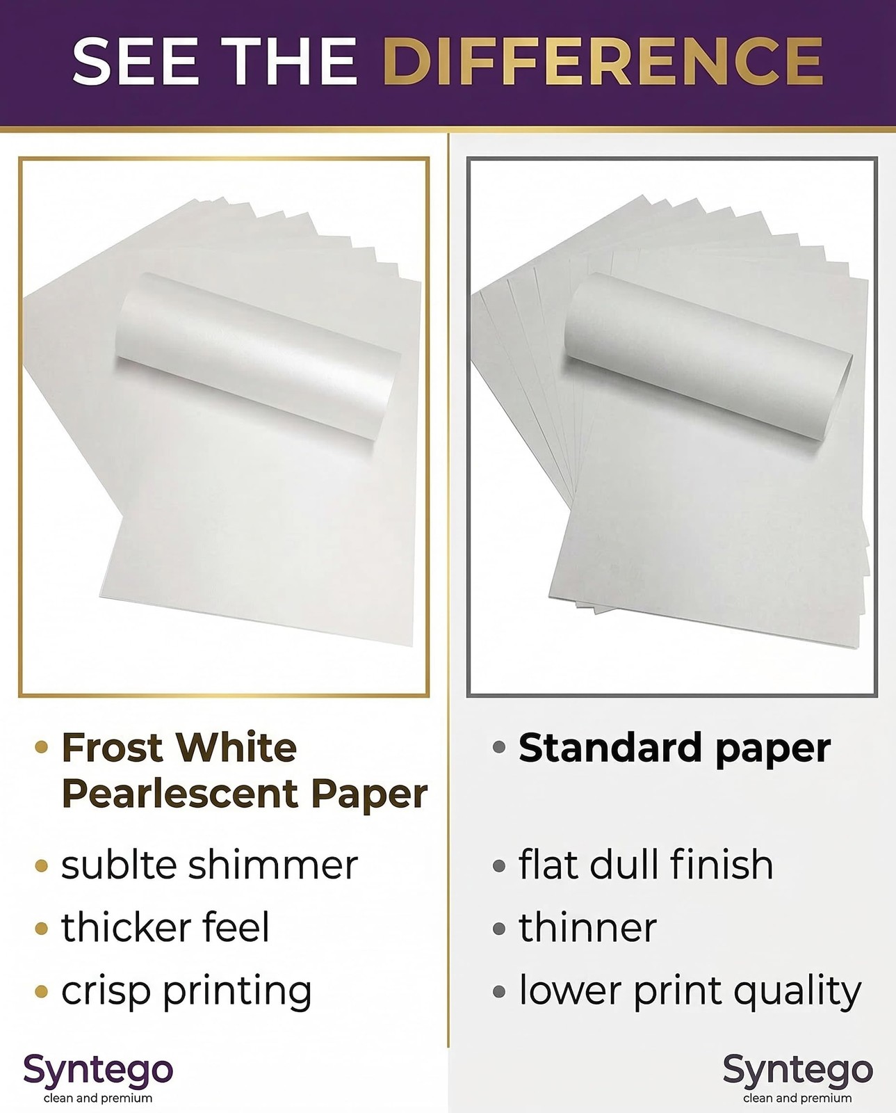 10 x A4 Frost White Pearlescent Shimmer Paper 120gsm / 32lb bond Double Sided…