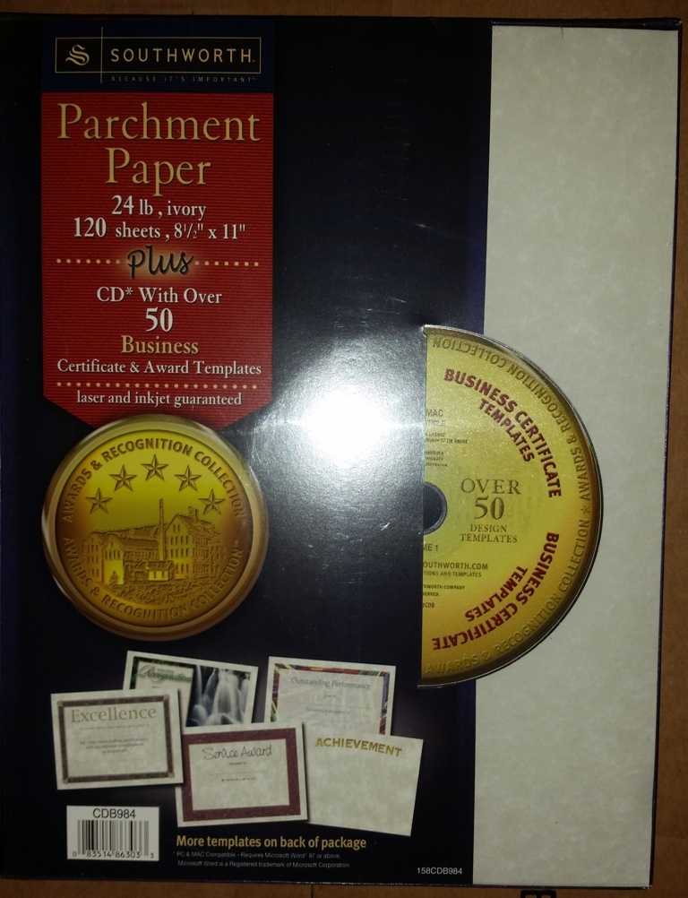 Southworth Parchment Paper with CD, Ivory, 24 Pounds, 120 Count (CDB984)