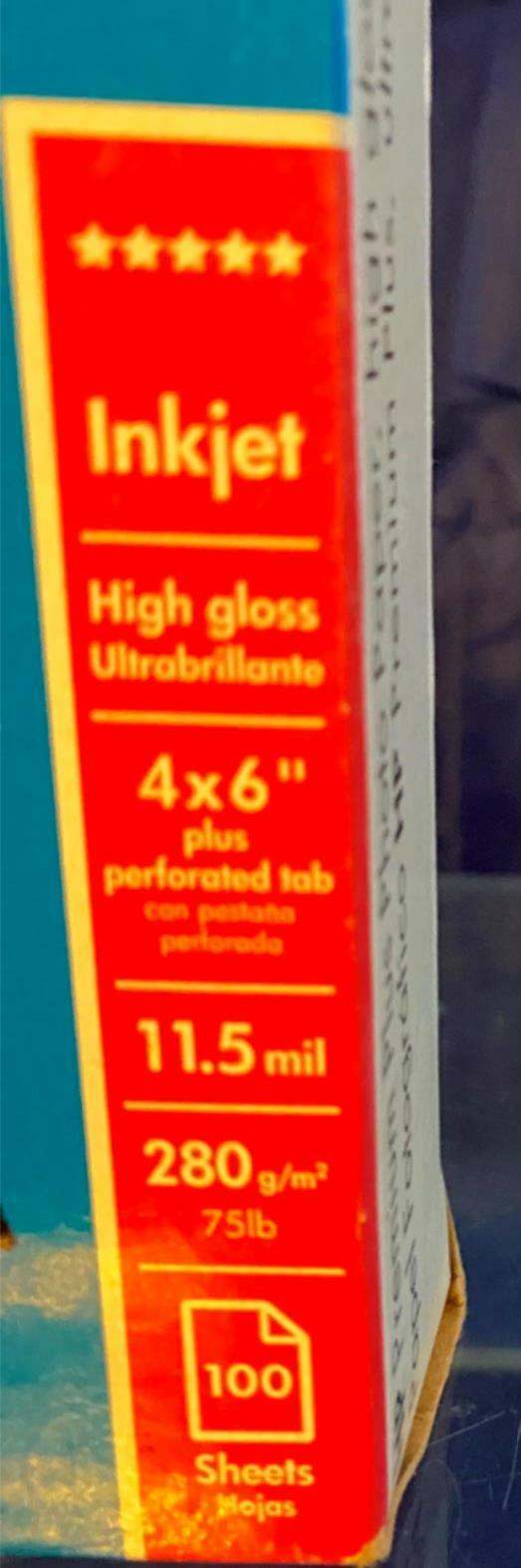 100 4 X 6 HP Premium Plus Photo Paper Sheets New In Box High Gloss