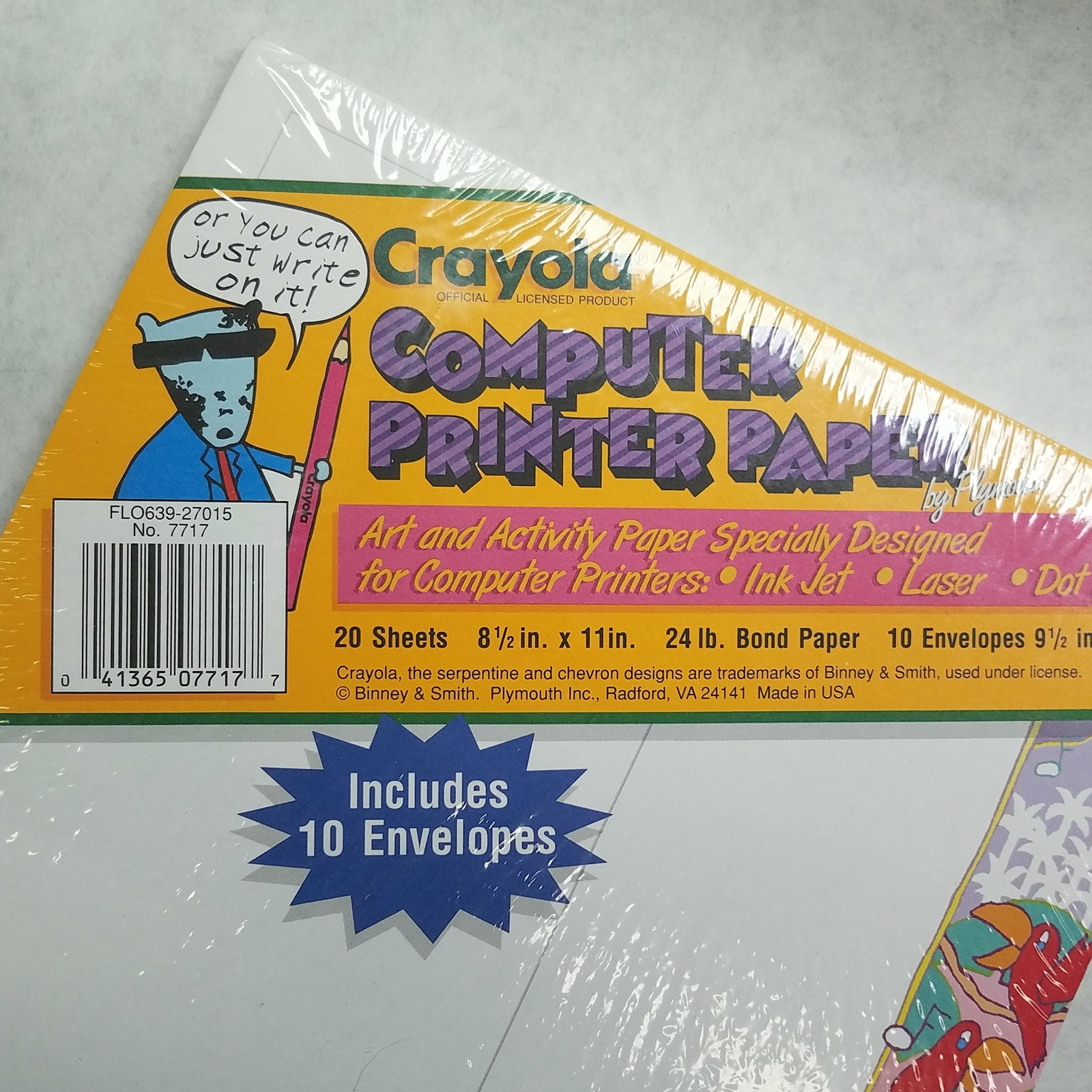 Crayola Computer Printer Paper 20 Sheets 8-1/2×11 Inches With 10 Envelopes