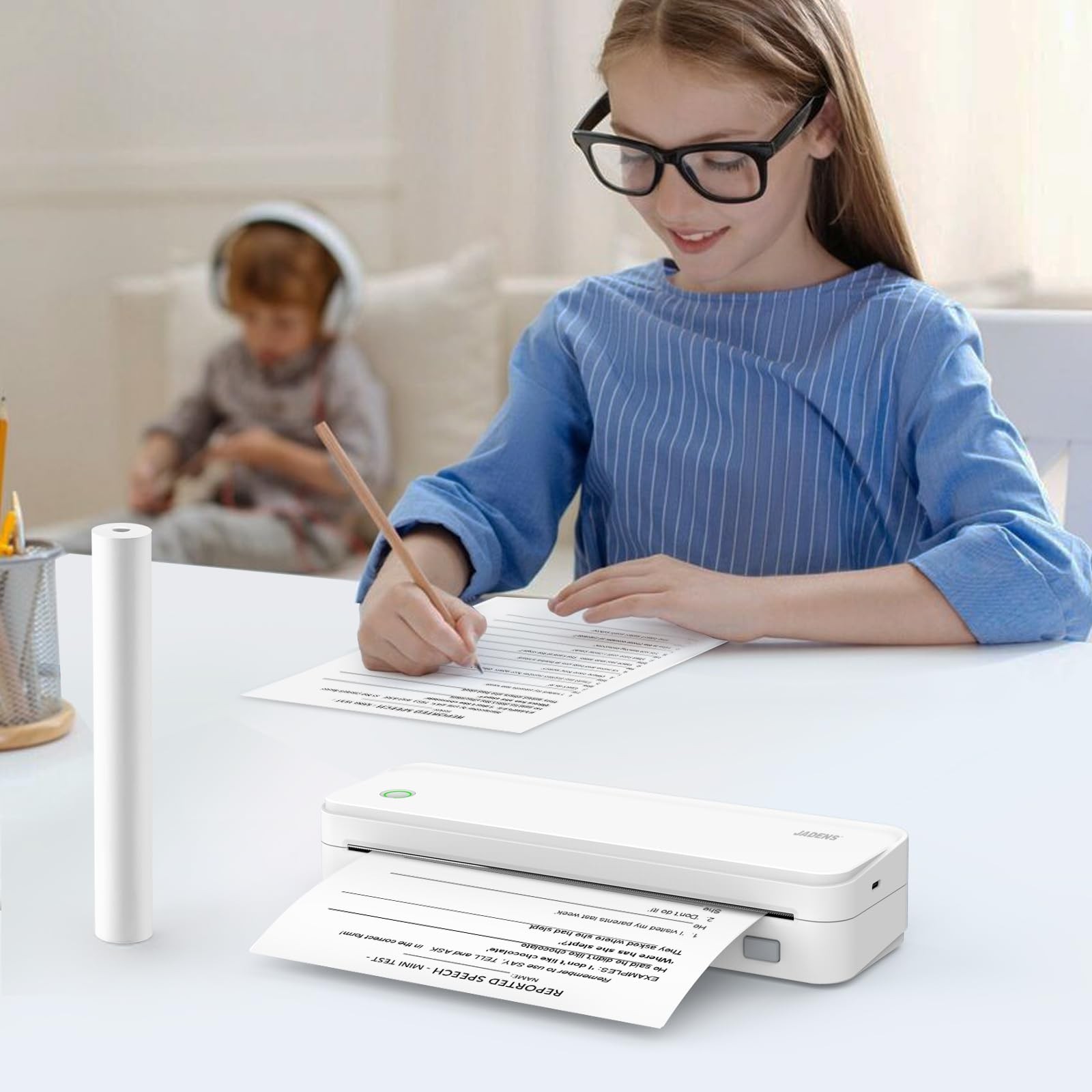 JADENS US Letter Size Quick-Dry Thermal Printer Paper 4 Rolls, Quick-dry