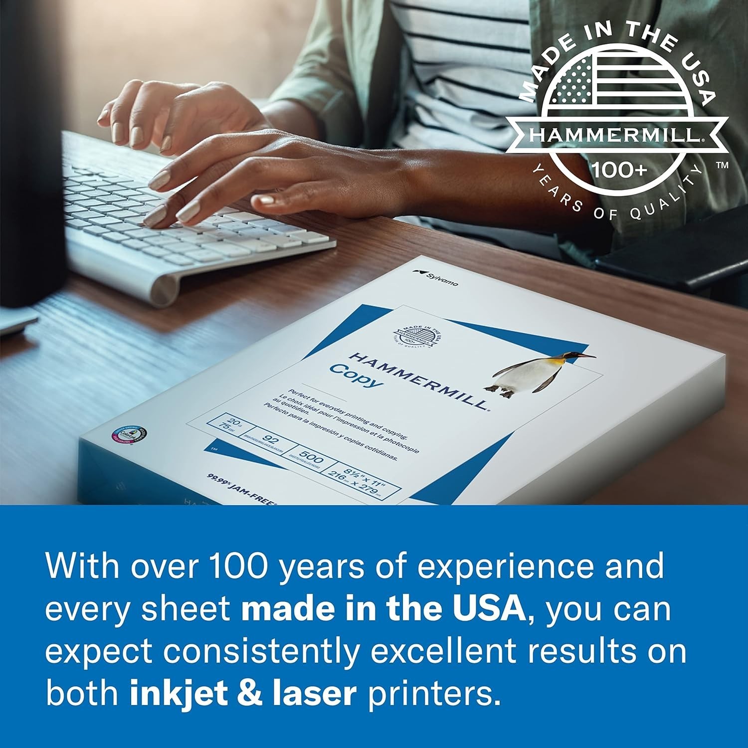 Sustainable 24lb Inkjet & Laser Printer Paper, 500 Sheets – Brilliantly Bright