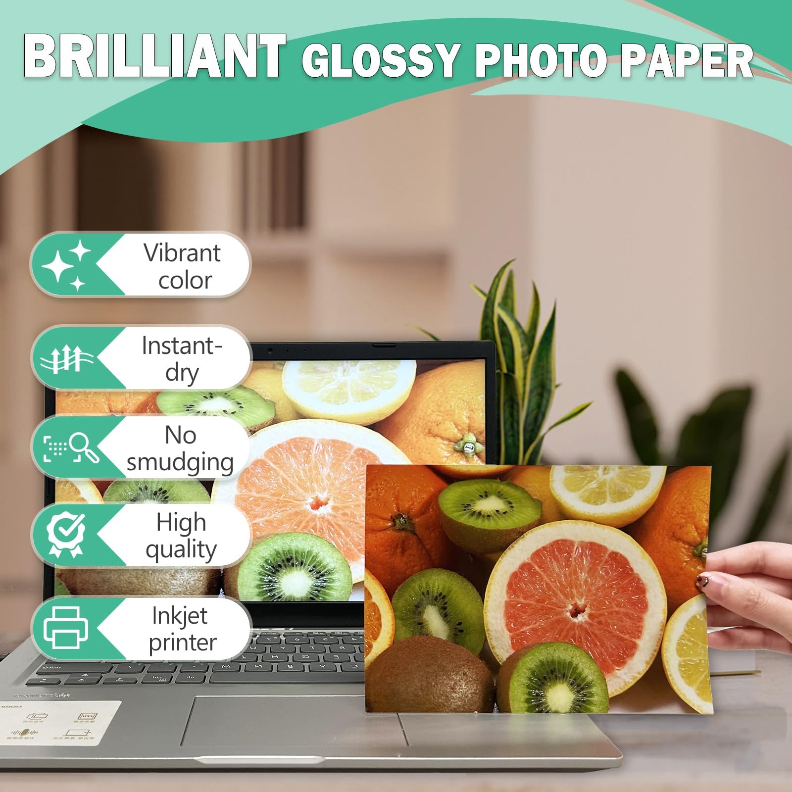 100 Pack Glossy Photo Paper 8.5×11 Letter Size 36lb Thin For Chip Bags