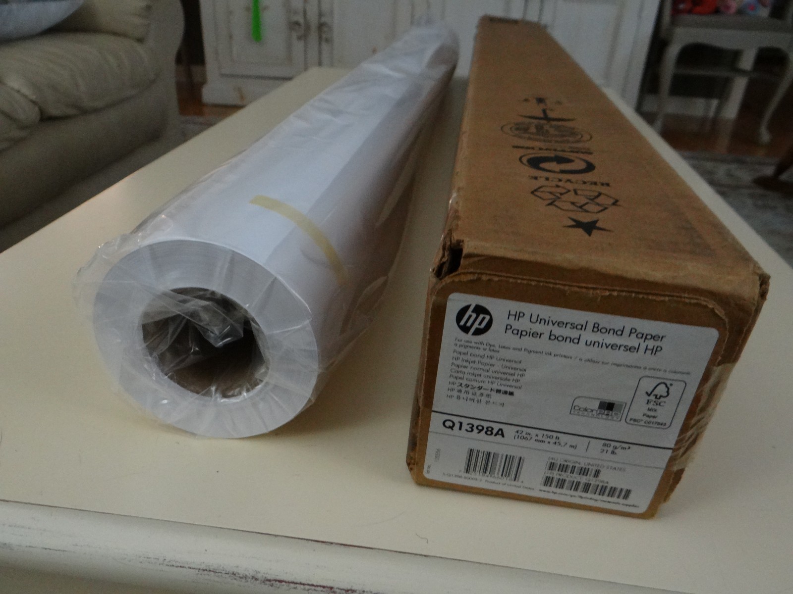 HP Universal Bond Paper White 42 x 150 feet Q1398A