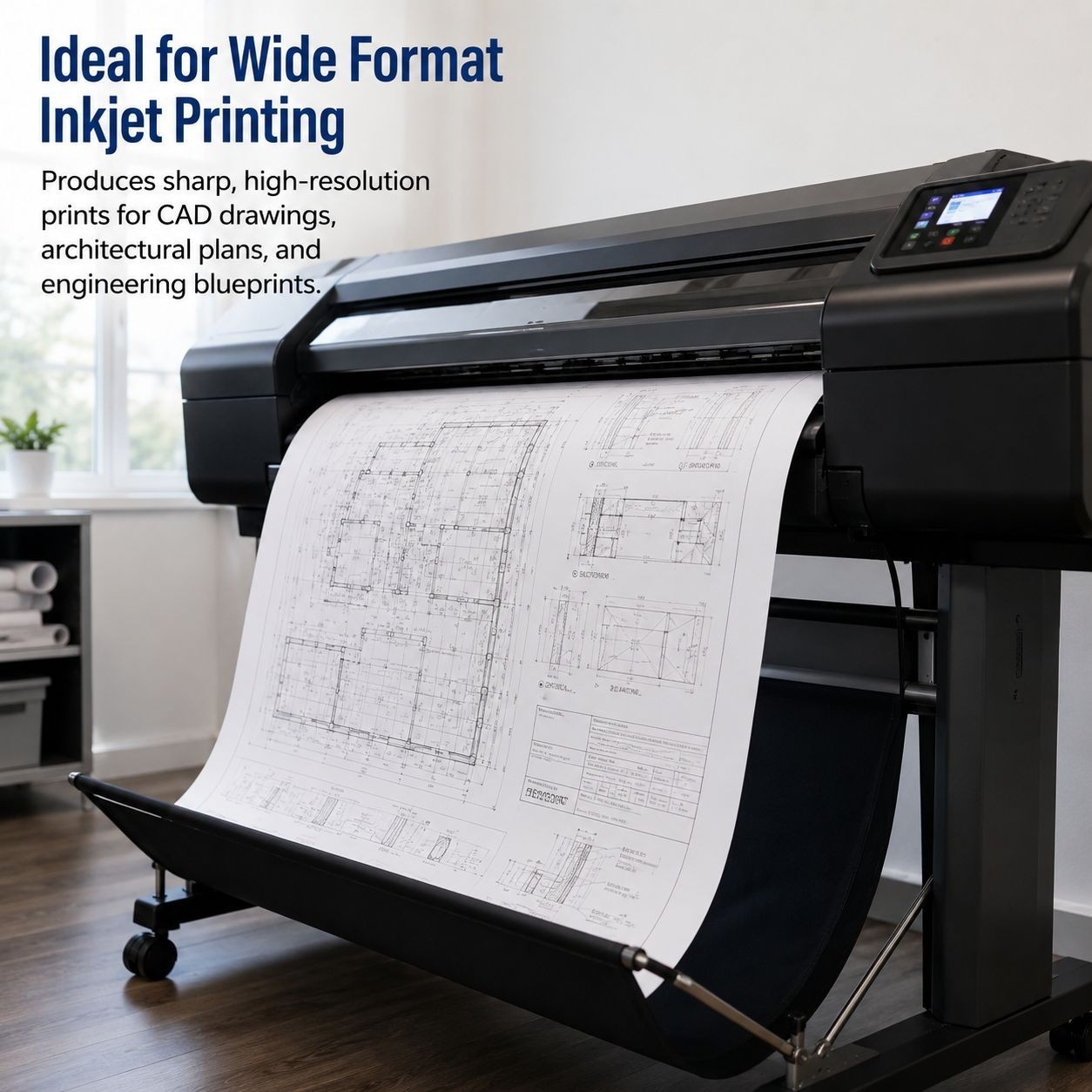 4 PK- Wide Format Ink Jet Rolls, 36” x 150′ Plotter Paper 20LB 2″ Core 96 Bright