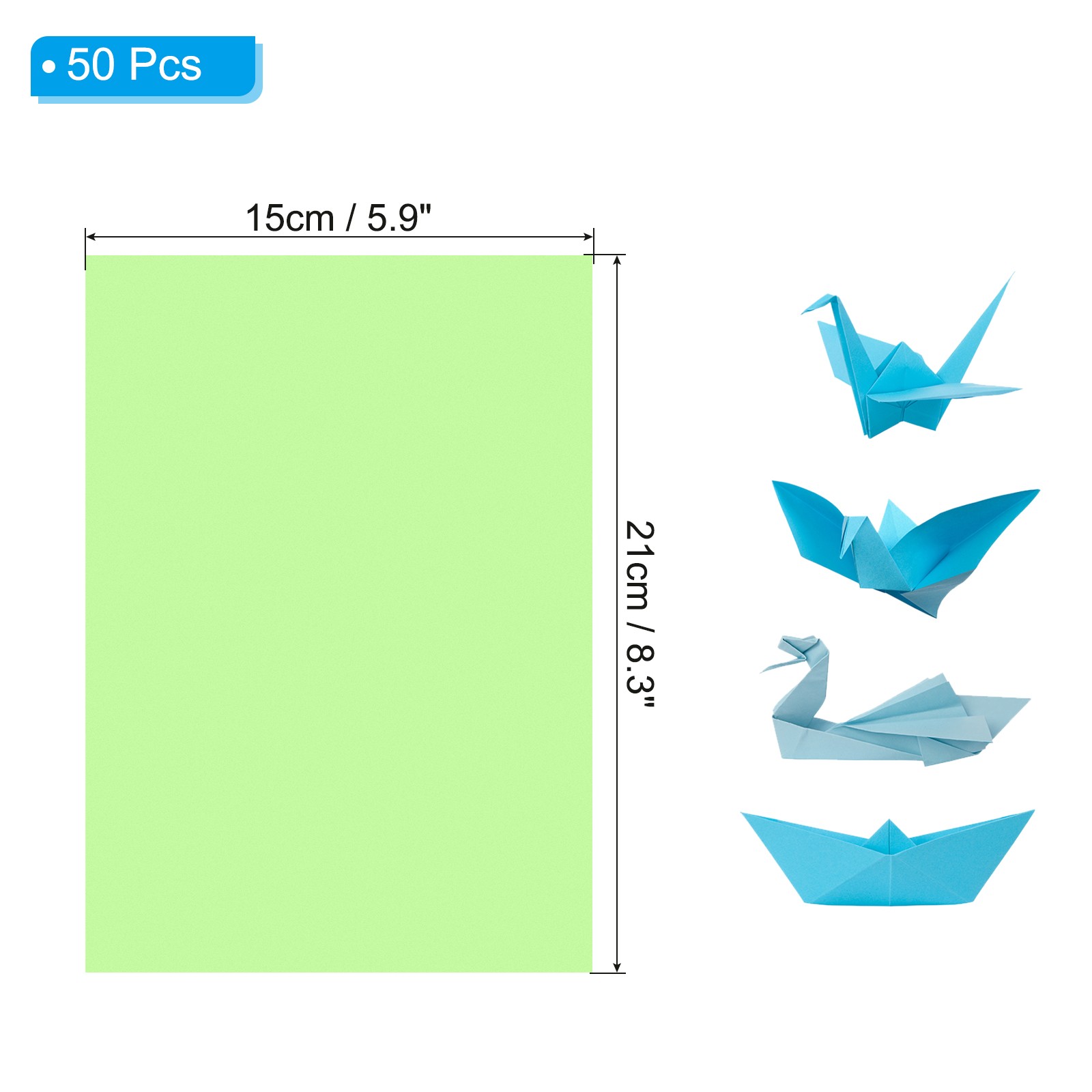 Light Green Color Copy Paper, 50 Sheets 8.3×5.9″ A5 70gsm