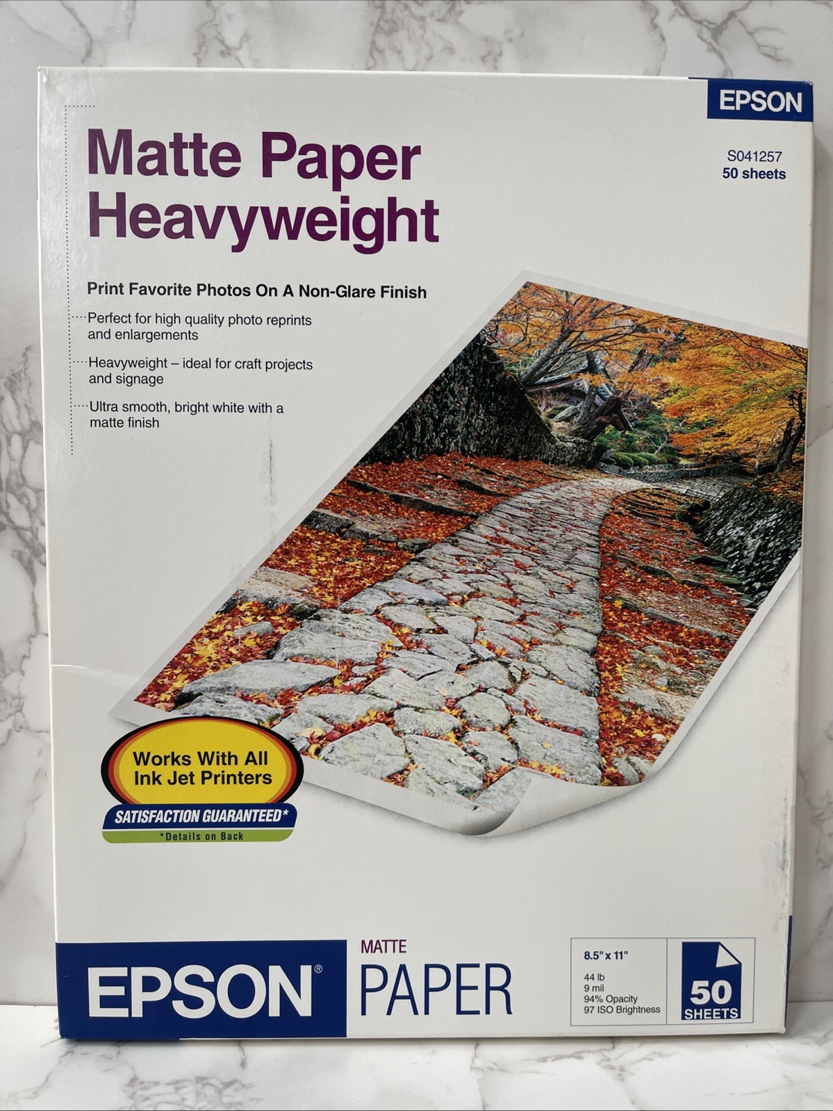 Epson Matte Paper Heavyweight S041257 New Sealed 50 Sheets 8.5″x11″ 9 Mil
