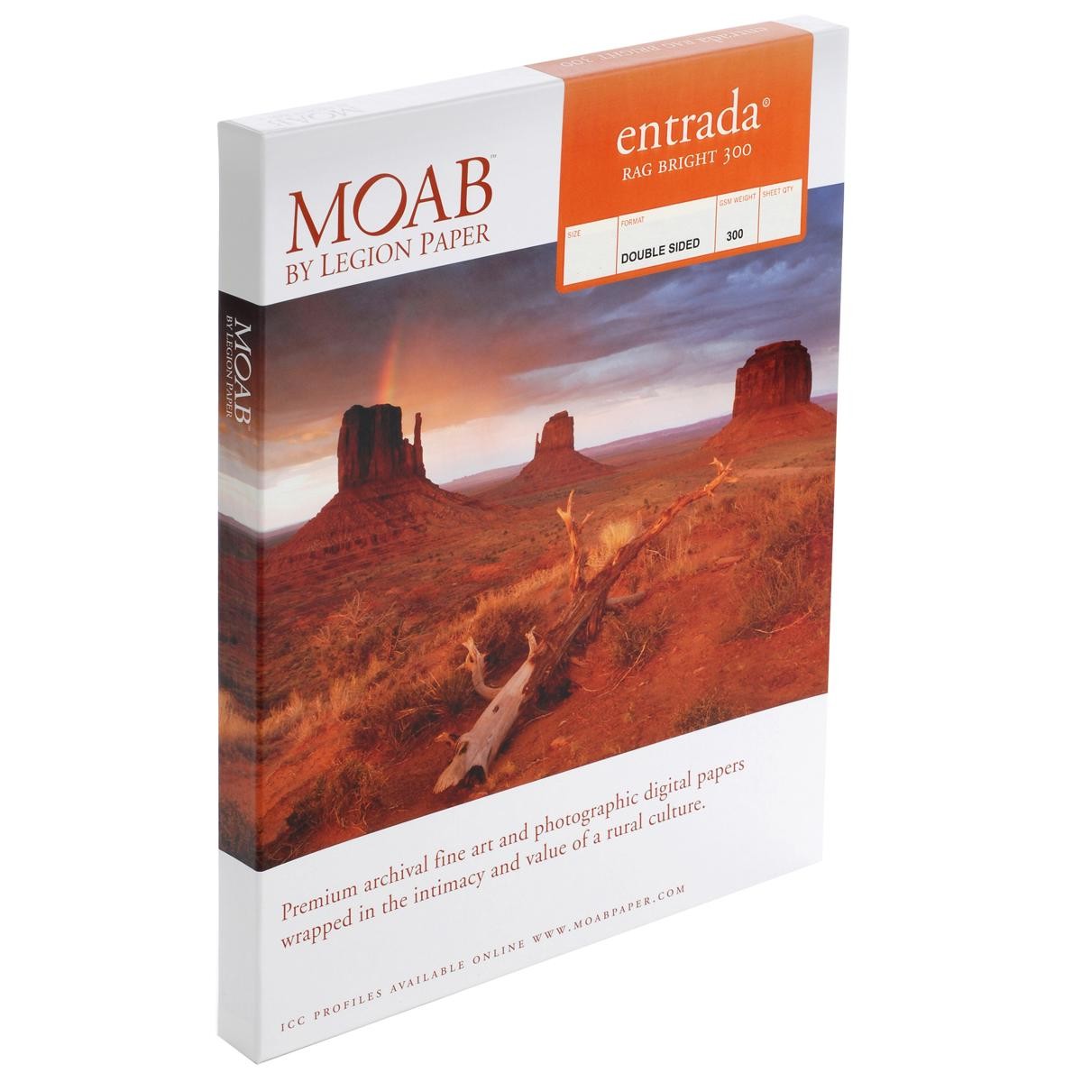 Moab Entrada FineArt 2-Side Bright White Matte Inkjet Paper, 24×36″, 25 Sheets