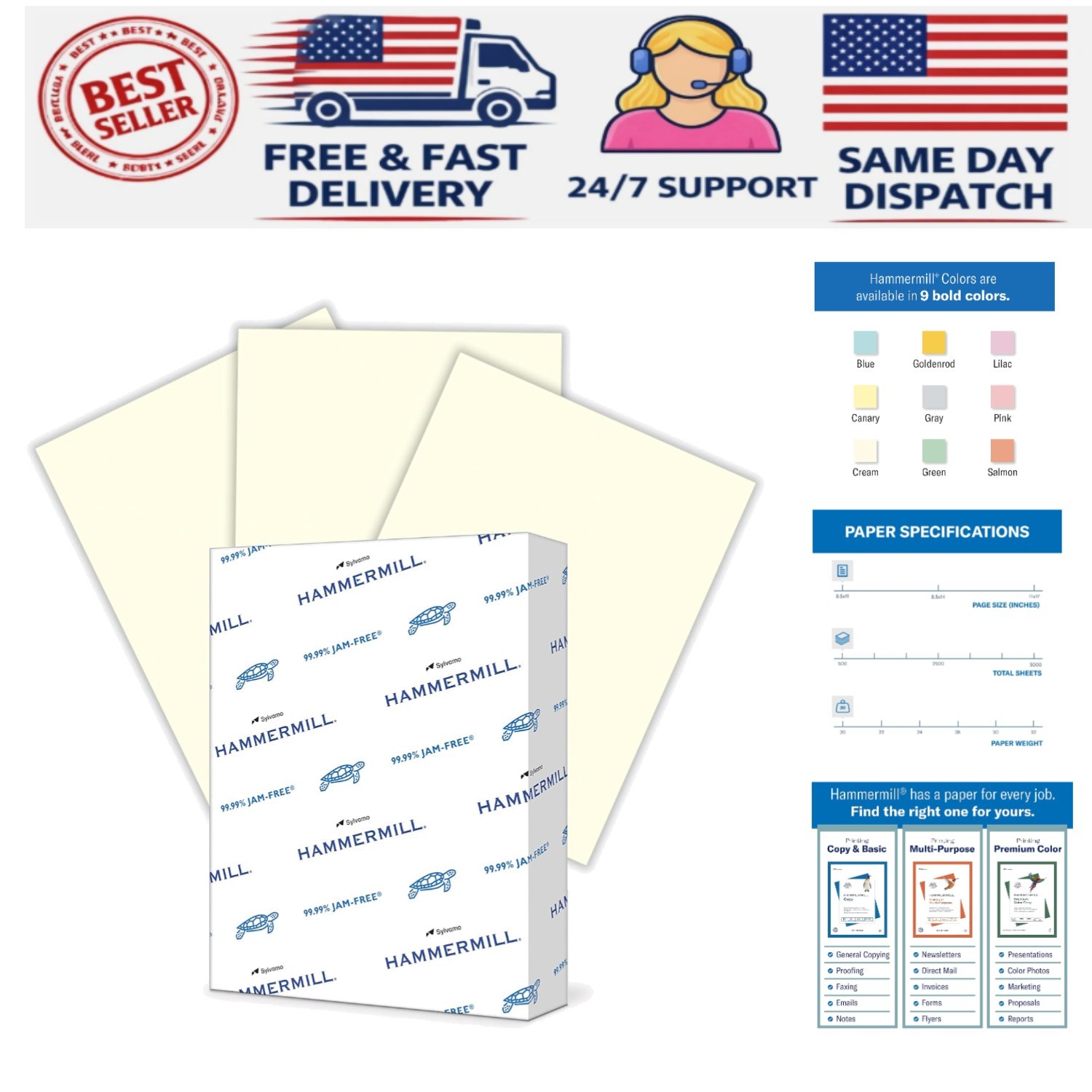 20 lb Cream Printer Paper, 8.5 x 11, 500 Sheets – Eco-friendly Choice