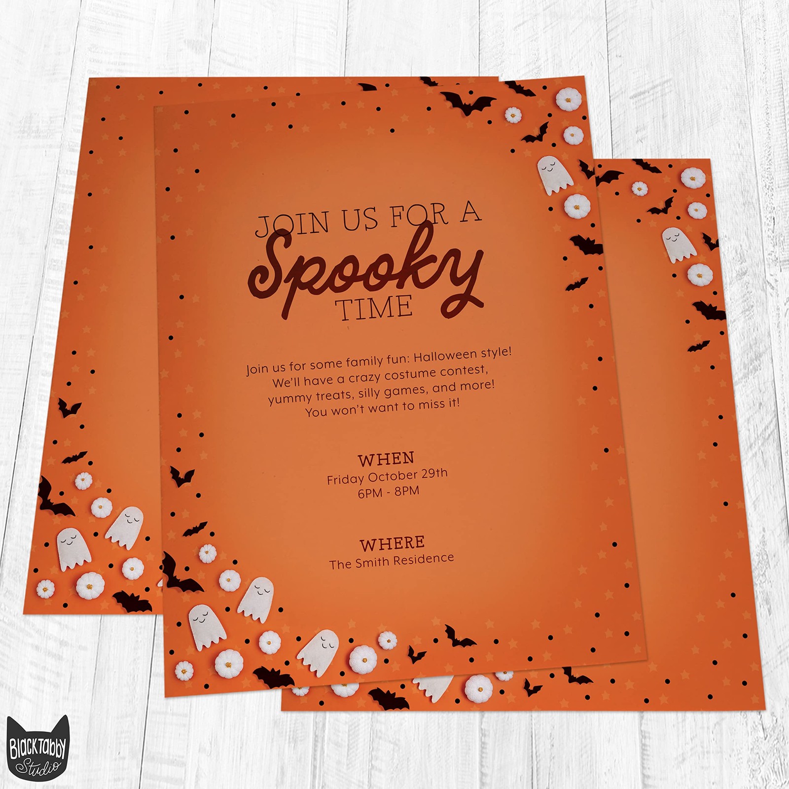 Scary Cute Bats & Ghosts Halloween Stationary – 60 Sheets Halloween Paper for…