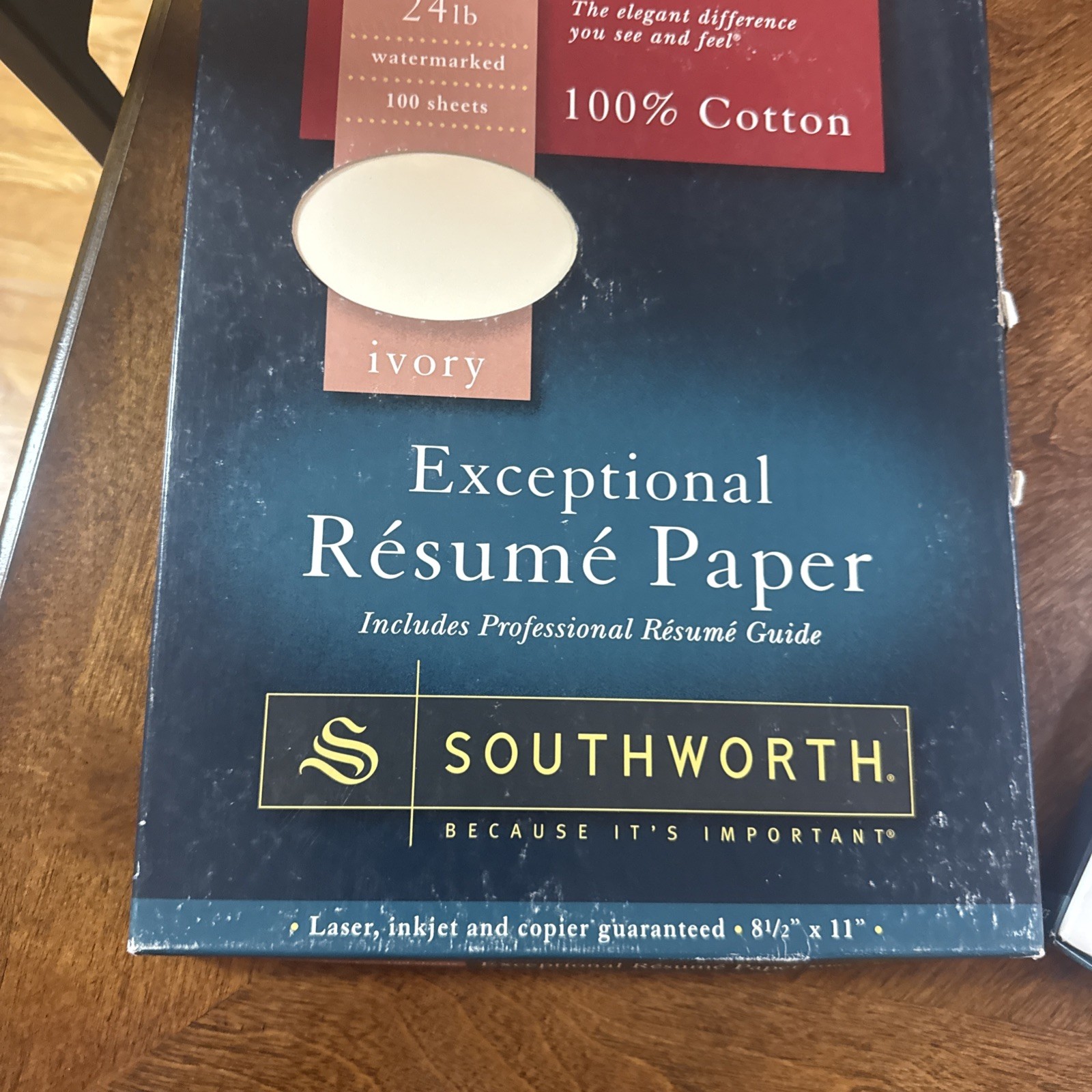 2-Southworth Connoisseur Collection Exceptional Resume IVORY Paper 100% cotton