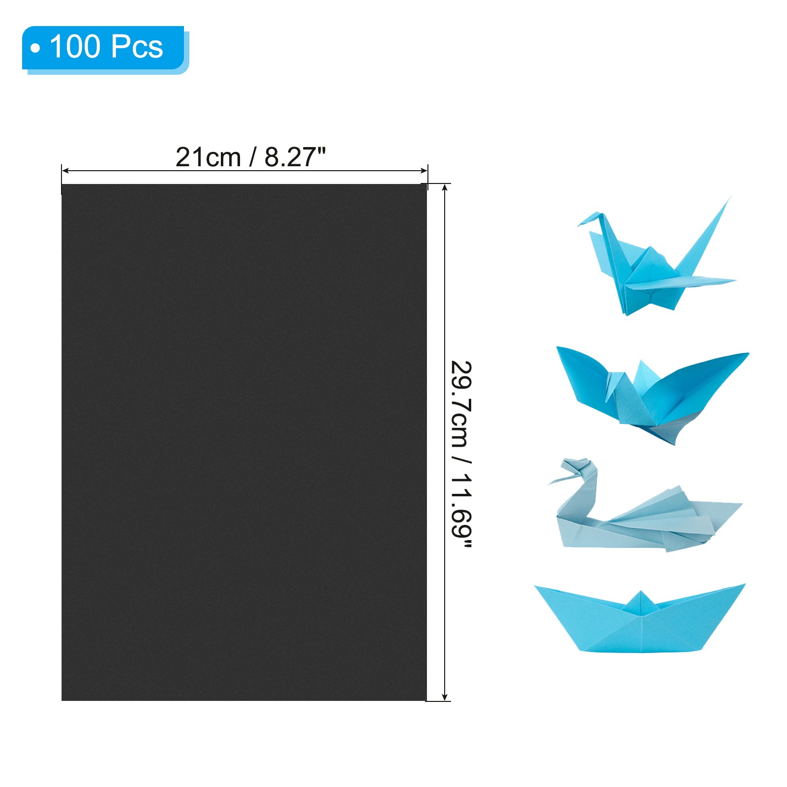 Black Color Copy Paper, 100 Sheets 11.7×8.3″ A4 70gsm