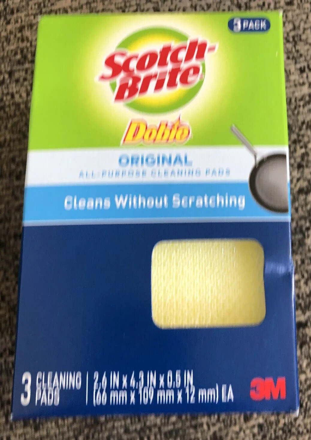 NEW! SCOTCH-BRITE Dobie Cleaning Pad 3-Pack! 723-2F Free Shipping