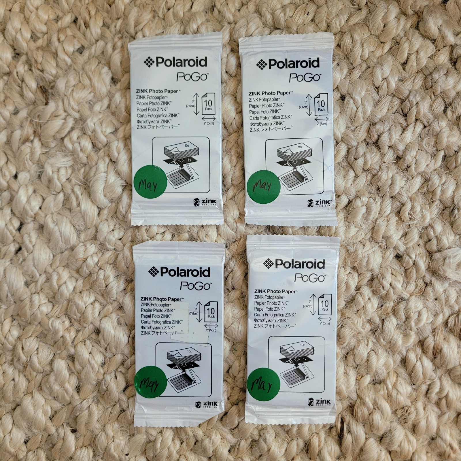 Polaroid PoGo 2×3″ Zink Photo Paper 10 Pack Sheets NEW Sealed 5×7.6 cm