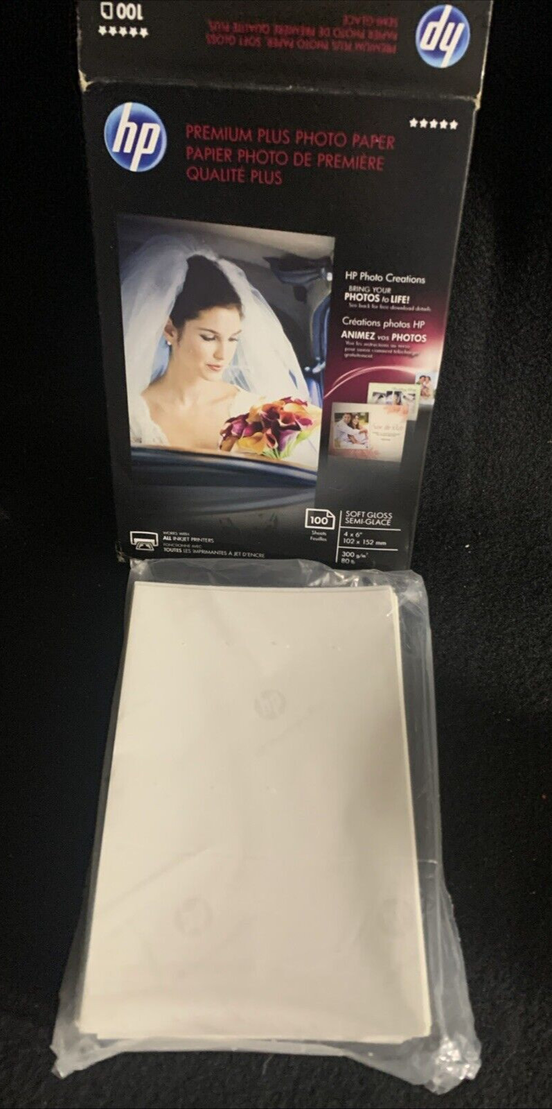 HP~PHOTO PAPER~SOFT GLOSS SEMI-GLACE~4/6~100 SHEETS~NEW
