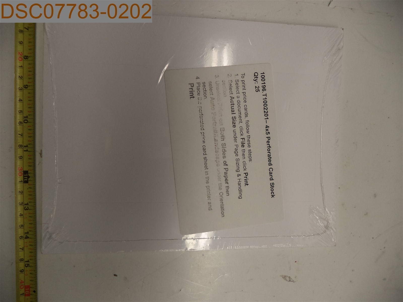 QTY = 50 SHEETS (2 packs of 25): 4×5 Perforated Cardstock, 100196.T1002201