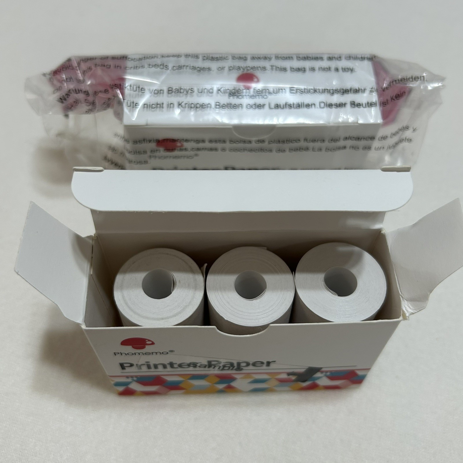 Phomemo Thermal Paper 53mm Blk on White Non-Adhesive 10 Year 6 Rolls BPA Free