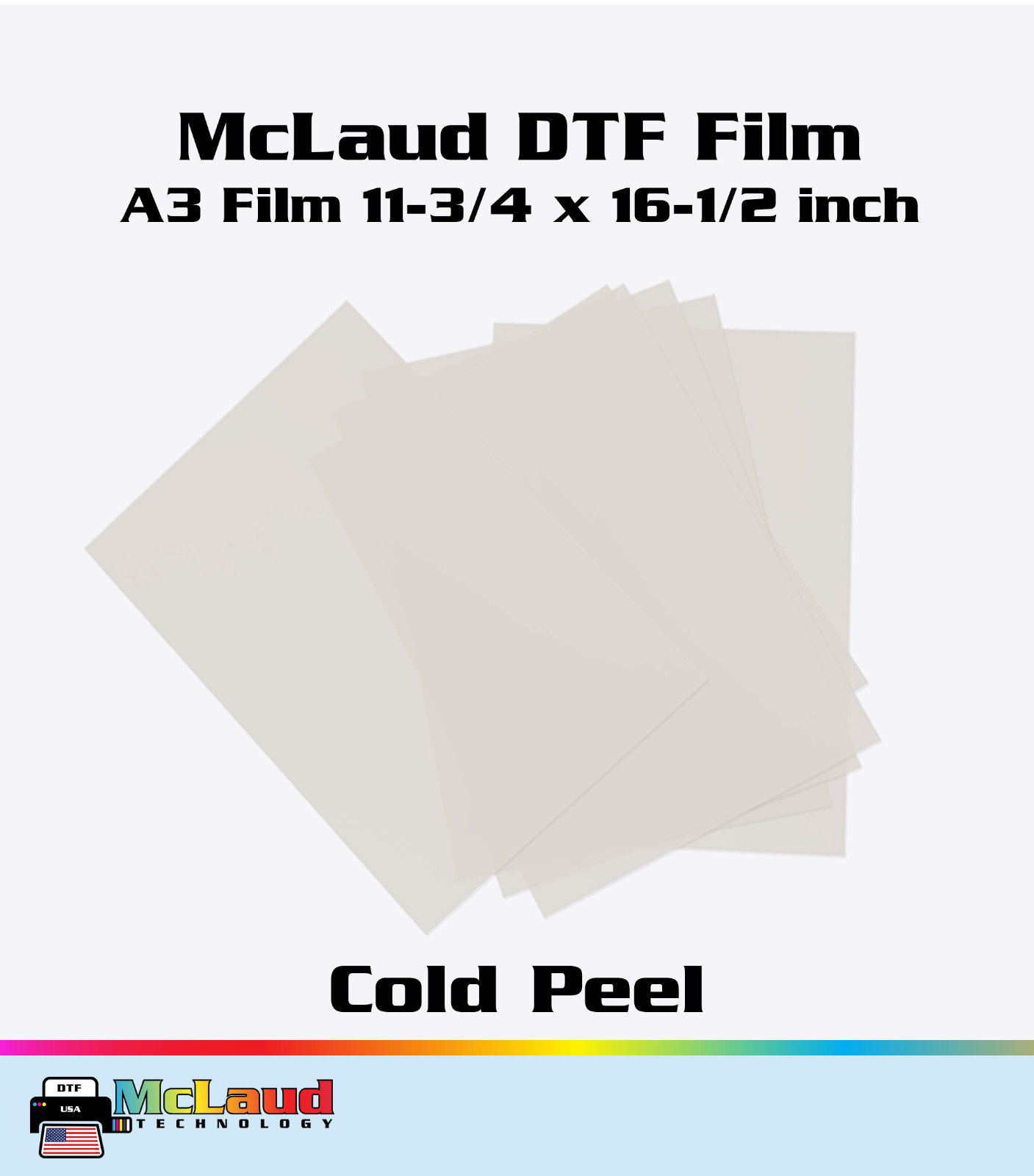 McLaud DTF Transfer Film A3 (11-3/4 x 16-1/2 inch) Package of 25