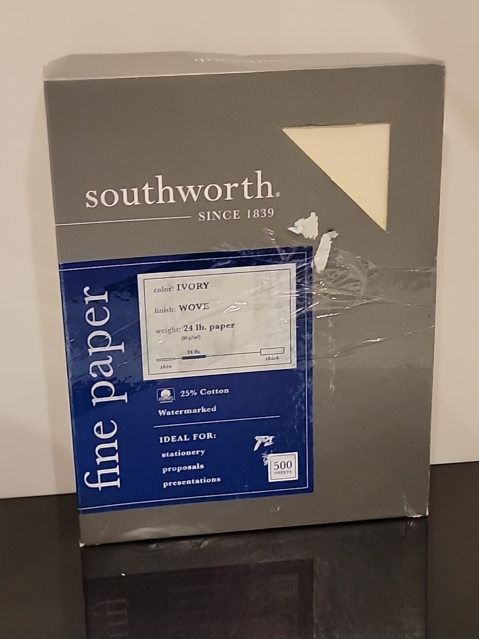 Southworth 25% Cotton Business Paper Ivory 24 lbs. Wove 8-1/2 x 11 500/Box FSC