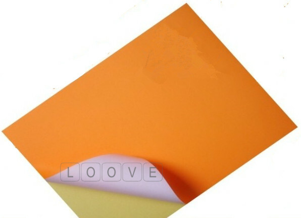 20x A4 Fluo Colour Self Adhesive Sticker Paper Sheet Label Laser Inkjet Print