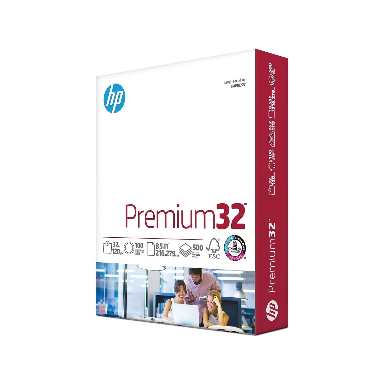HP Paper Printer | 8.5 x 11 Paper | Premium 32 lb | 1 Ream – 500 Sheets | 100…