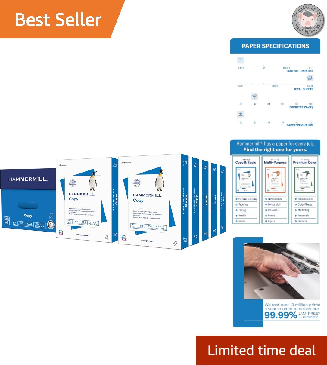 High-Quality 20 lb 8.5×11 Copy Paper – 5000 Sheets, Jam-Free Printing Guarantee