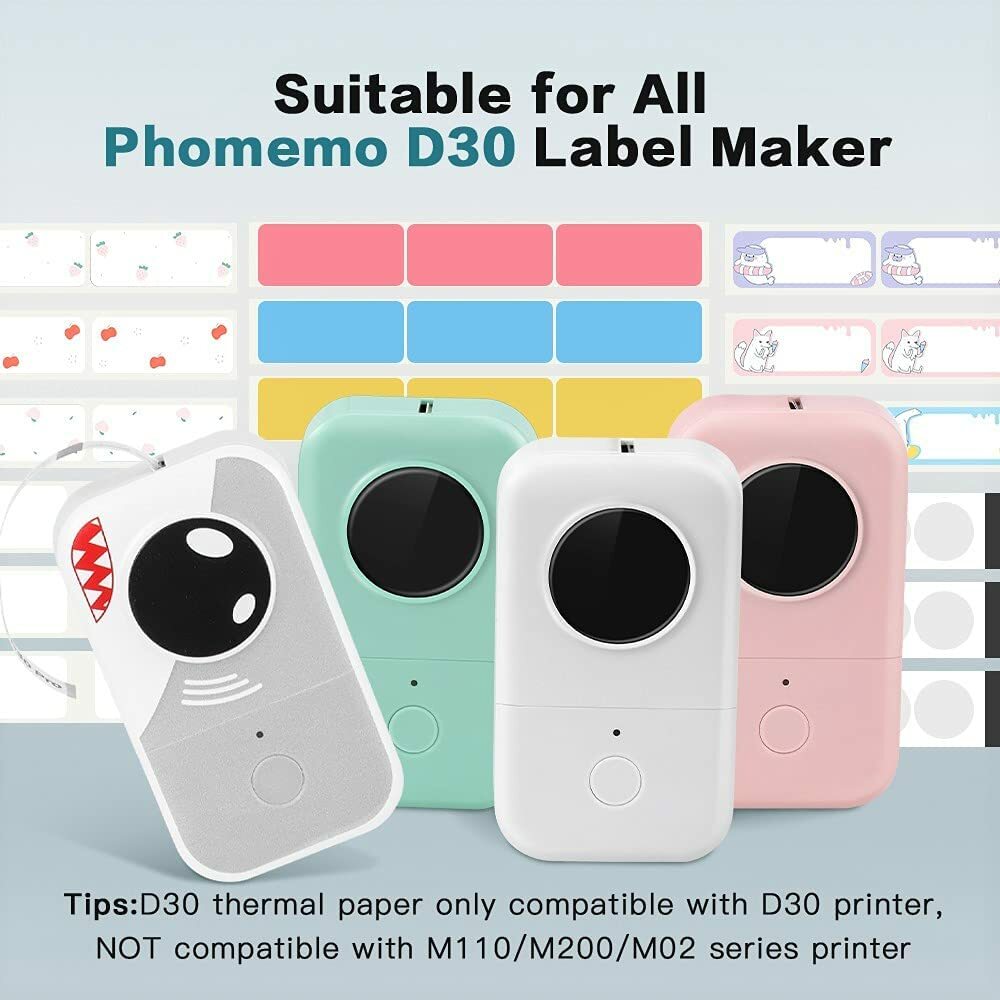 Round 14 x 14 mm Transparent Sticker Paper Thermal Label for Phomemo D30 Printer