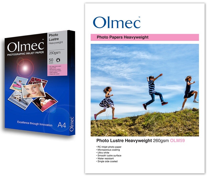 Olmec OLM-059 Photo Lustre Inkjet Printer Paper 260gsm A4 (50 Sheets)