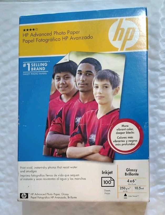HP Advanced Photo Paper 4X6 Glossy Q6638A 100 Sheets New In Box