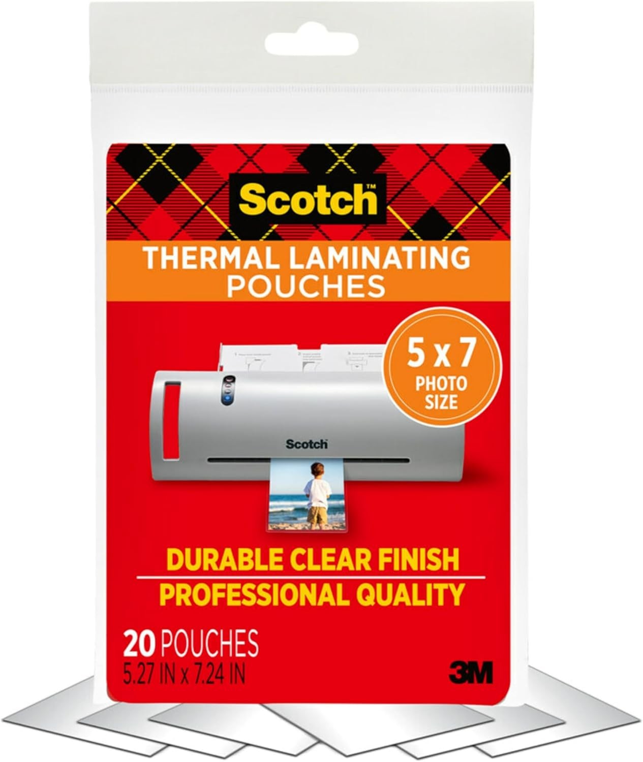 Scotch Thermal Laminating Pouches – 5 Mil, 7 x 5 Inches, Photo Size, 20-Pack –