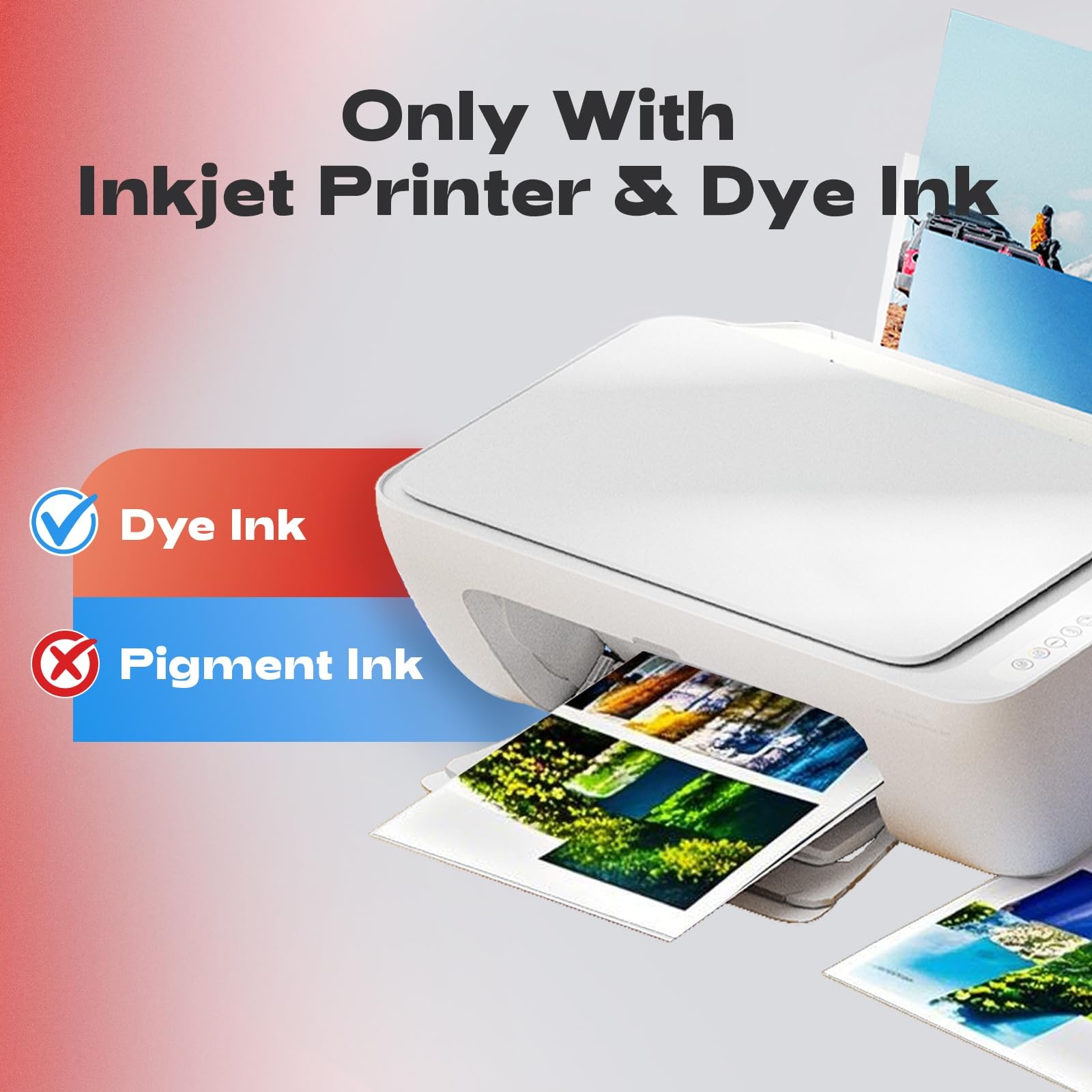 Glossy Inkjet Photo Paper Dye Ink 200 GSM 52 LB 8.5×11 Inch 220 Sheets