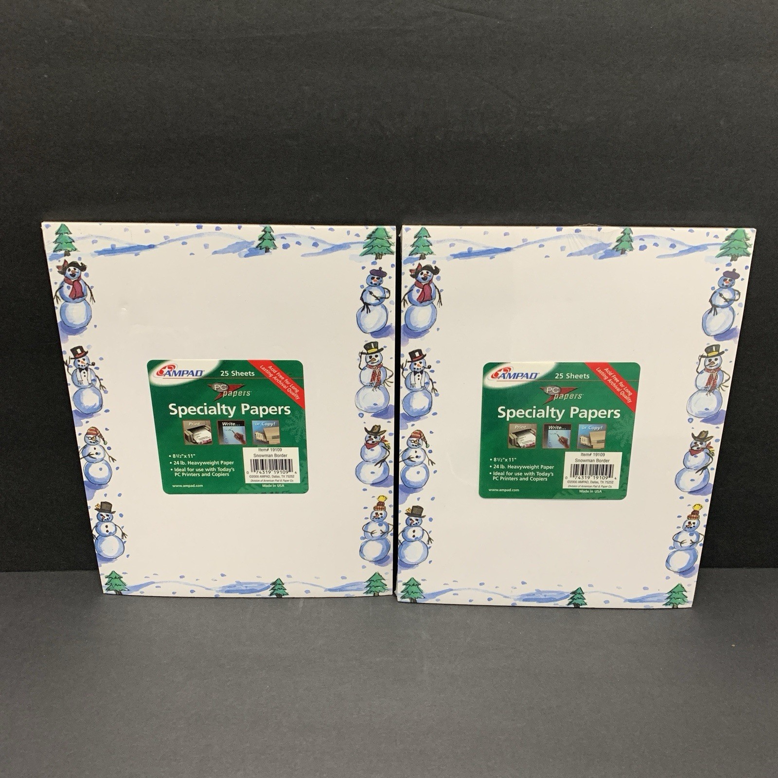 Holiday Time 8.5″x 11″ Snowman Specialty Stationary Christmas Paper 50 Sheets