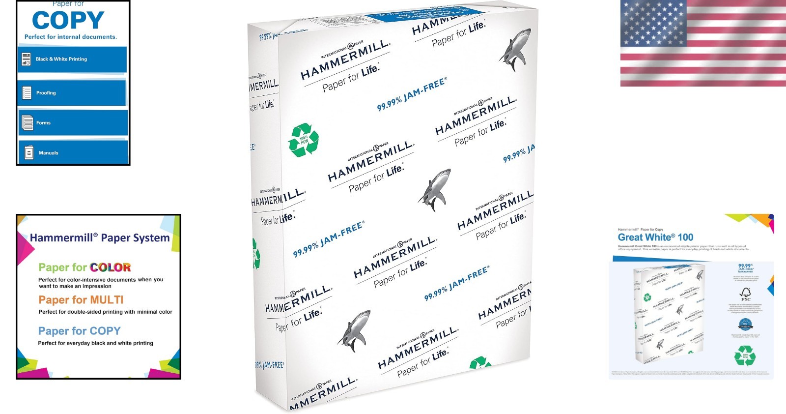 Eco-Friendly 100% Recycled Copy Paper – Great White, 500 Sheets, Jam-Free Design