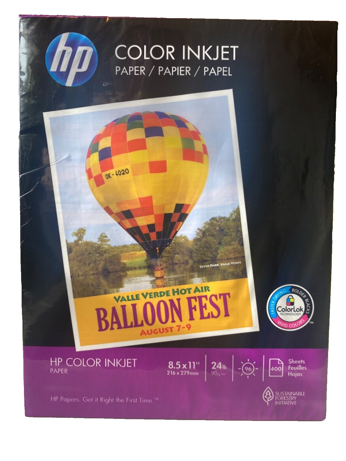 HP Color Printer Paper ColorPrinting 8.5 x 11 Letter, 96 Bright 400 Sheets NEW