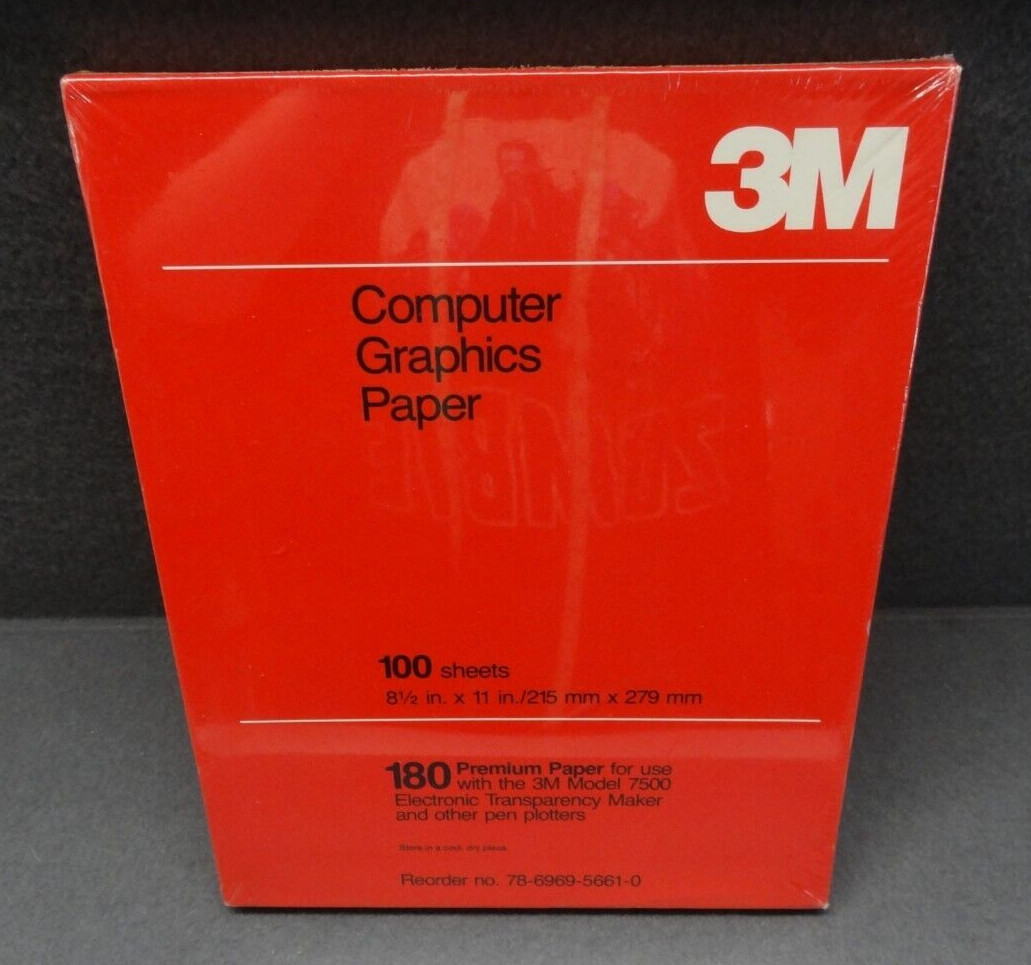 NEW 3M 100-Sheets Computer Graphics Paper 180 Premium 7500 Maker Plotter 8.5×11