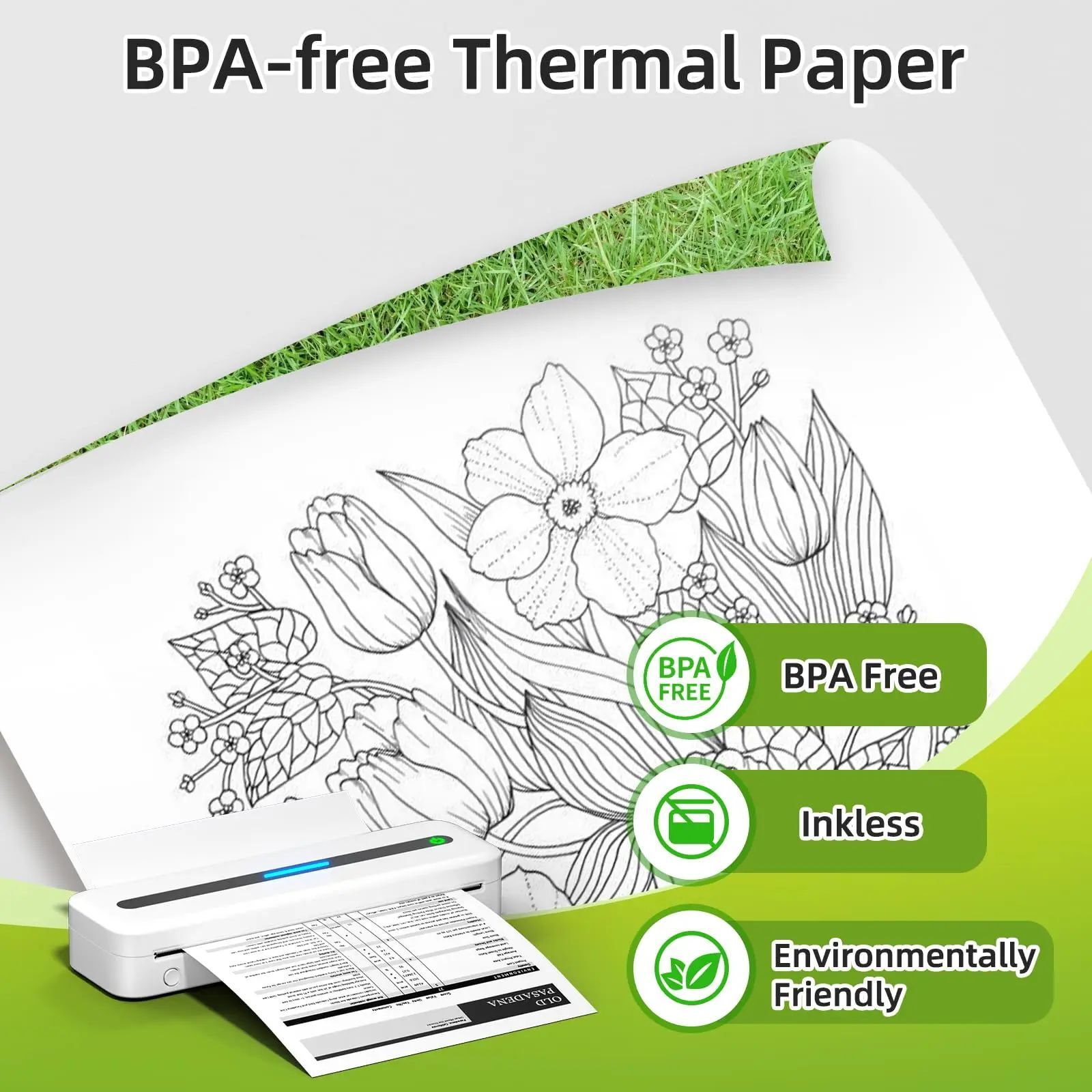 100-1000x Folded Thermal Printer Paper Quick Dry Continuous Paper For M08F M832