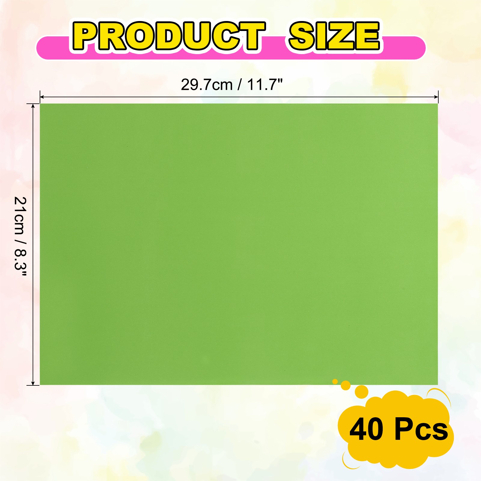 40Pcs Full Sheet Label Sticker Paper, A4 Shipping Labels, Light Green